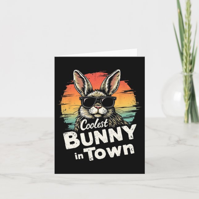 Coolest Easter Bunny In Town Easter Bunny  Card (Front)