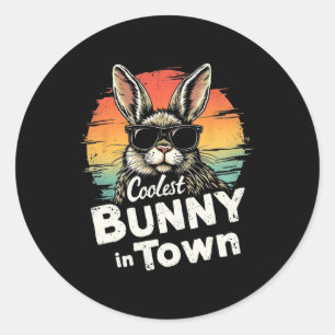 Coolest Easter Bunny In Town Easter Bunny Classic Round Sticker