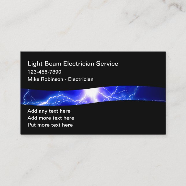 Coolest Electrician Business Cards (Front)