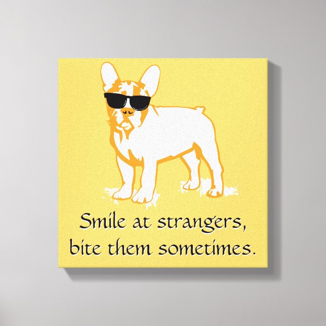 Coolest French Bulldog Boy Canvas Print (Front)