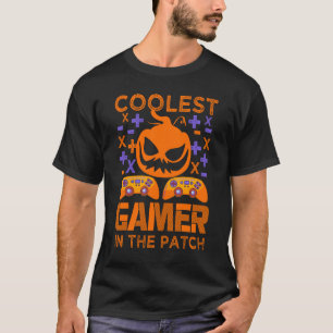 Coolest gamer in the patch Tee, Halloween pumpkin T-Shirt