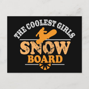 Coolest Girls Snowboard Postcard