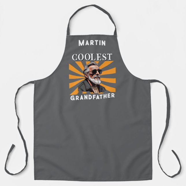 Coolest Grandfather Funny Retro Cool Sunglasses Apron (Front)