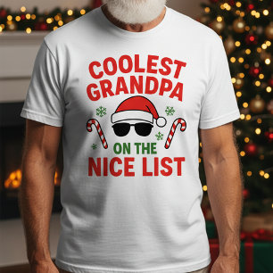 Coolest Grandpa on the Nice List Funny Christmas T-Shirt