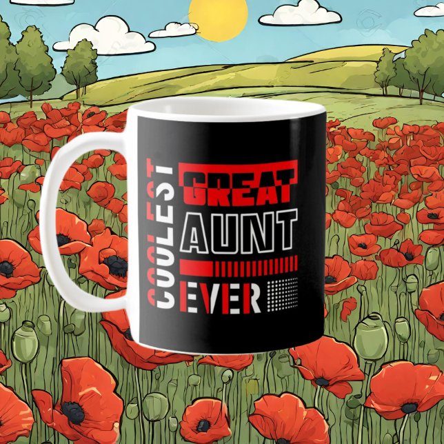 coolest Great Aunt ever word art add monogram Coffee Mug (Creator Uploaded)