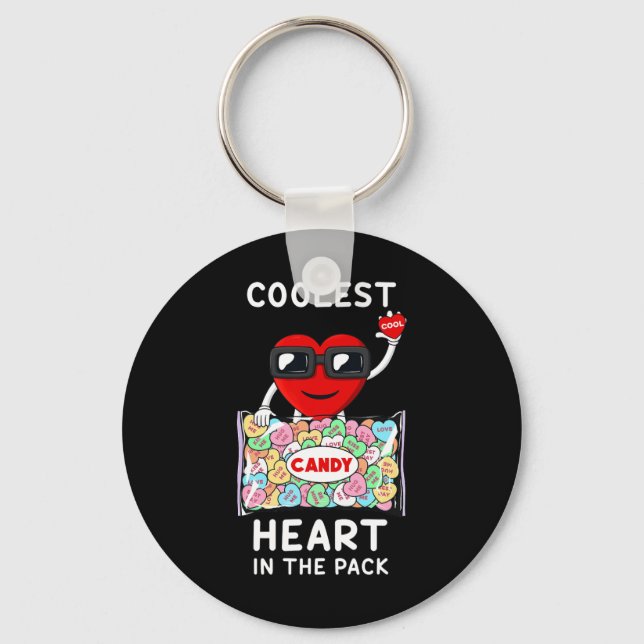 Coolest Heart In The Pack Fun Valentines Day Toddl Key Ring (Front)