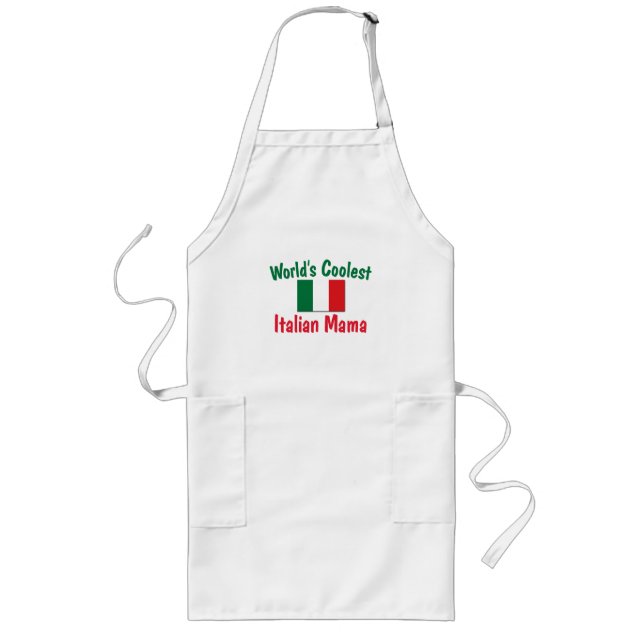 Coolest Italian Mama Long Apron (Front)