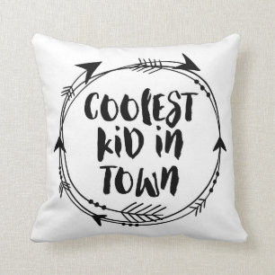 Coolest Kid in town black and white pillow