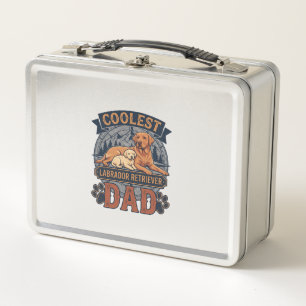 Coolest Labrador Retriever Dad Dog Mountain Paw Pr Metal Lunch Box
