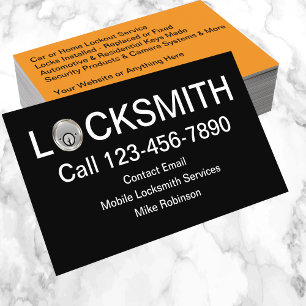 Coolest Locksmith Service Modern Business Cards