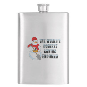 Coolest Mining Engineer Snowman Hip Flask