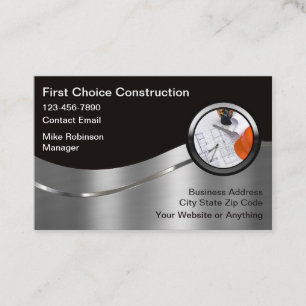 Coolest Modern Construction Service Business Card