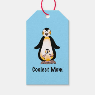Coolest Mom Penguin Family Design Gift Tags