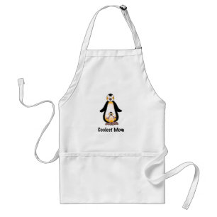Coolest Mom Penguin Family Design Standard Apron
