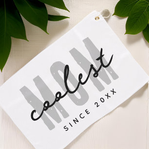 Coolest Mom Since 20XX Modern Simple Preppy Golf Towel