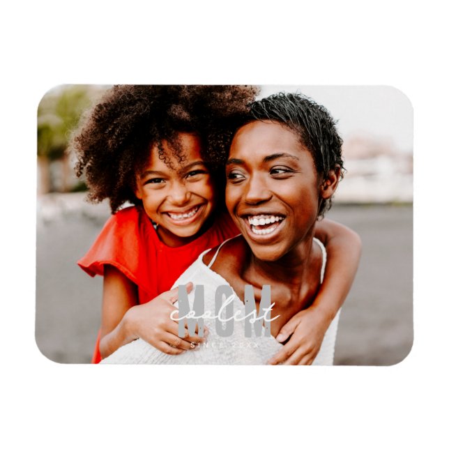 Coolest Mum Since 20XX Modern Simple Preppy Magnet (Horizontal)