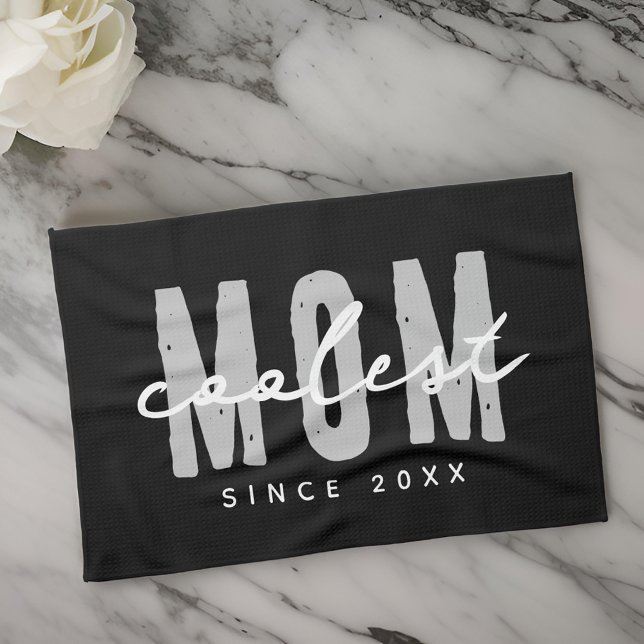 Coolest Mum Since 20XX Modern Simple Preppy Tea Towel (Creator Uploaded)