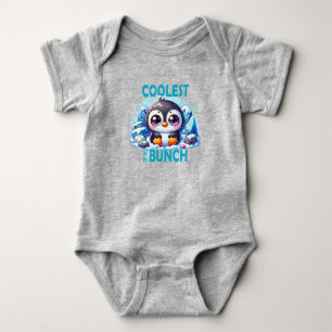 Coolest of the Bunch pun Cute baby Penguin cartoon Bodysuit