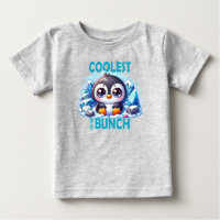 Coolest of the Bunch pun Cute baby Penguin cartoon