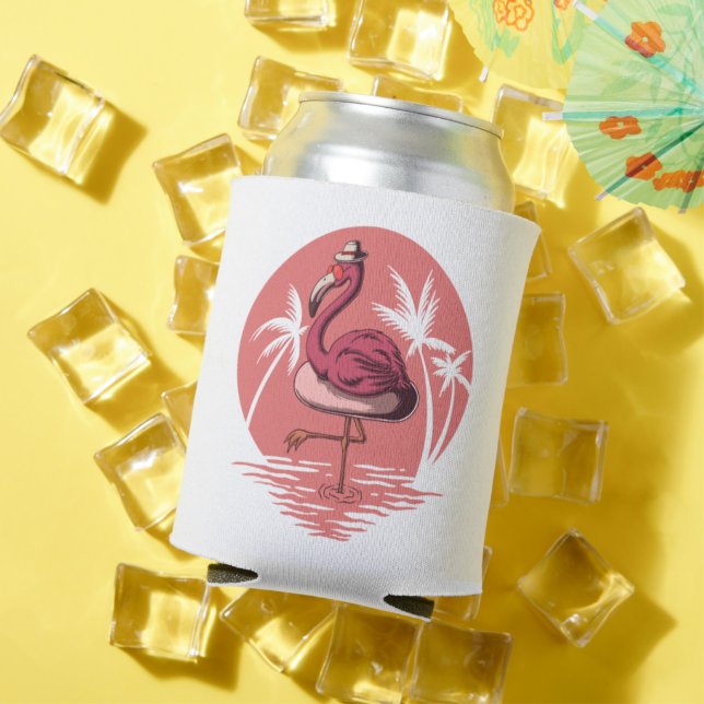  Coolest Pink Flamingo Party Ever Can Cooler (In Situ Summer)