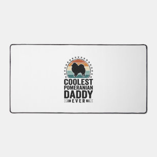 Coolest Pomeranian Daddy Vintage Dog Dad Shirt_1 Desk Mat
