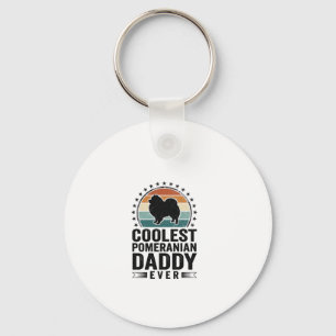 Coolest Pomeranian Daddy Vintage Dog Dad Shirt_1 Key Ring