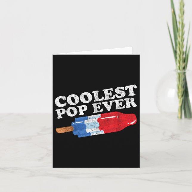 Coolest Pop Ever Popsicle Funny Retro Bomb Fathers Card (Front)