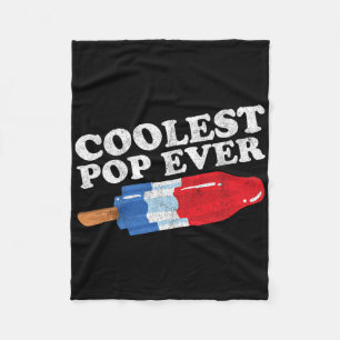 Coolest Pop Ever Popsicle Funny Retro Bomb Fathers Fleece Blanket