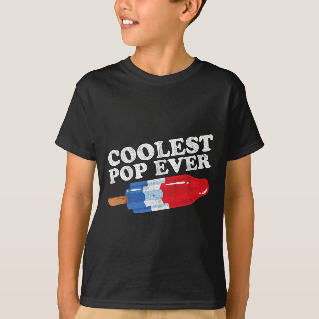 Coolest Pop Ever Popsicle Funny Retro Bomb Fathers T-Shirt (Front)