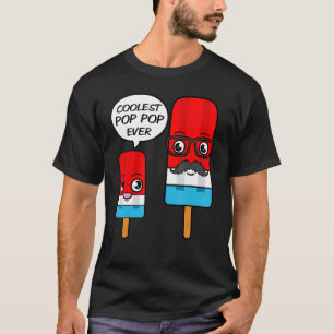 Coolest Pop Pop Ever Grandfather Popsicle Ice Crea T-Shirt