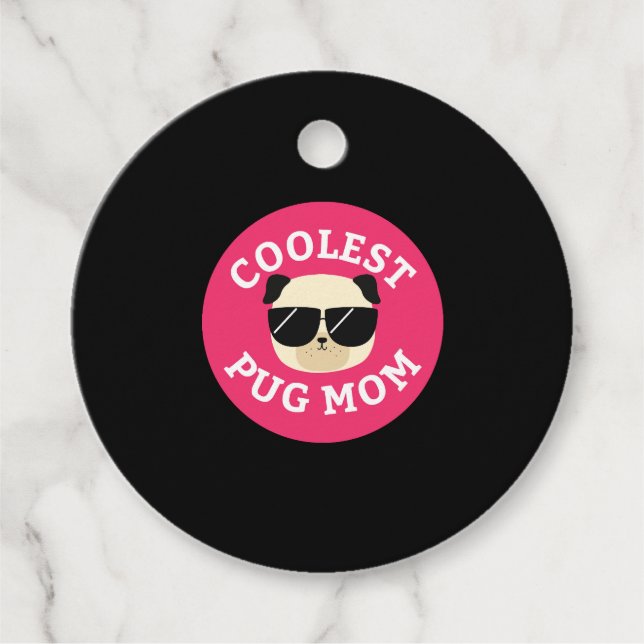 Coolest Pug Mum Favour Tags (Front)