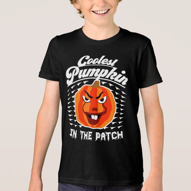 Coolest Pumpkin – Funny Fall & Halloween Tee Shirt (Front)