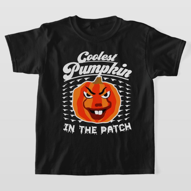 Coolest Pumpkin – Funny Fall & Halloween Tee Shirt (Laydown)