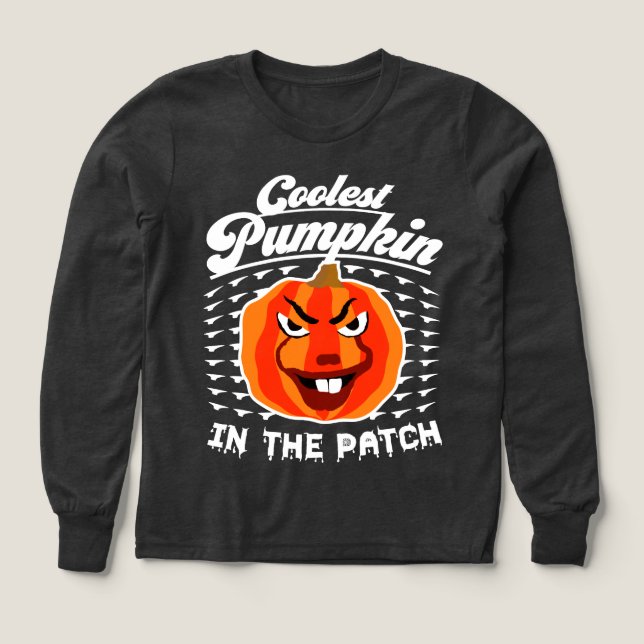Coolest Pumpkin – Funny Fall & Halloween Tee Shirt (Design Front)
