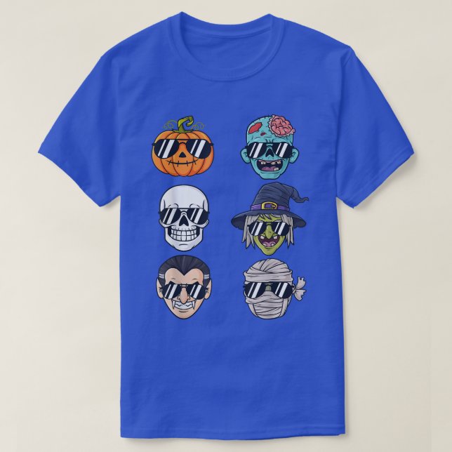 Coolest Pumpkin Halloween Skeleton Witch Vampire B T-Shirt (Design Front)