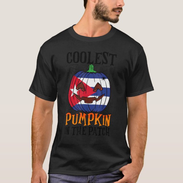 Coolest Pumpkin In The Patch Cuban Flag Jack Ou201 T-Shirt (Front)