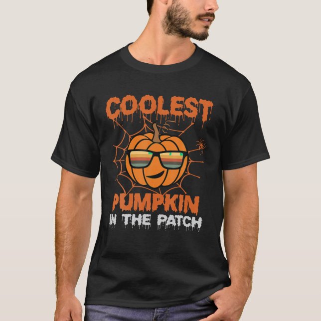 Coolest Pumpkin In The Patch Funny Boys Girls Kids T-Shirt (Front)