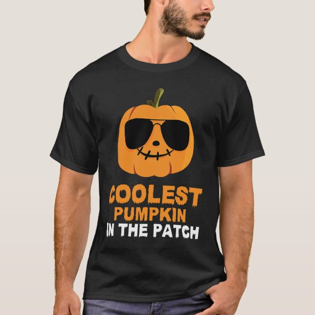 Coolest Pumpkin In The Patch Funny Halloween Kids  T-Shirt (Front)