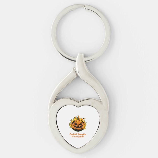 Coolest Pumpkin In The Patch Funny Halloween Men Key Ring (Front)