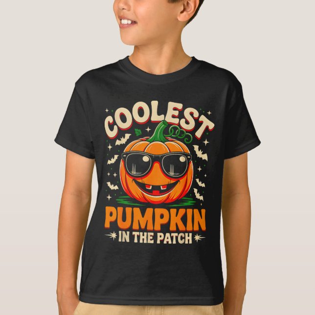 Coolest Pumpkin In The Patch Groovy Halloween For  T-Shirt (Front)