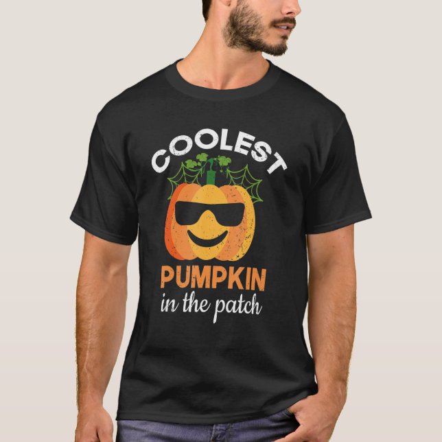 Coolest Pumpkin In The Patch Halloween Boys Girls  T-Shirt (Front)