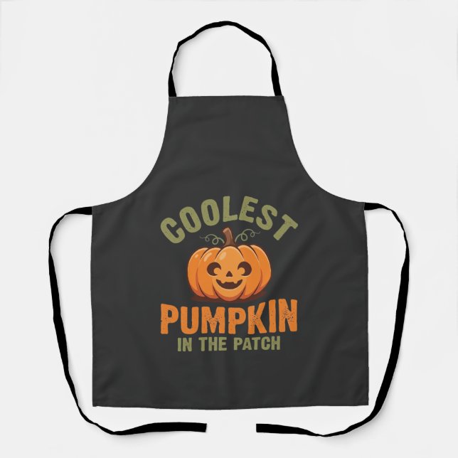 Coolest Pumpkin In The Patch Halloween Design Apron (Front)