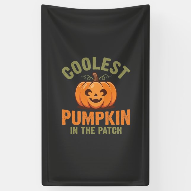 Coolest Pumpkin In The Patch Halloween Design Banner (Vertical)