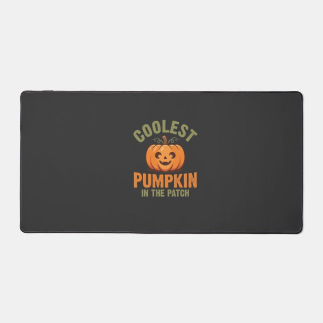 Coolest Pumpkin In The Patch Halloween Design Desk Mat (Front)