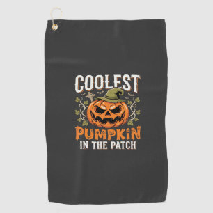 Coolest Pumpkin in the Patch Halloween Design Golf Towel