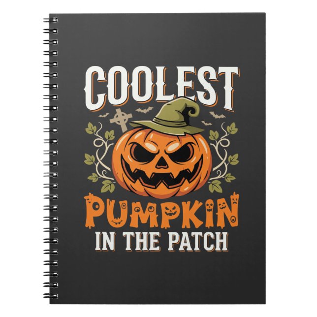 Coolest Pumpkin in the Patch Halloween Design Notebook (Front)