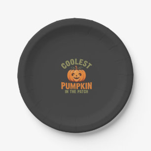 Coolest Pumpkin In The Patch Halloween Design Paper Plate