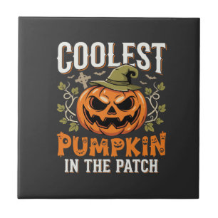 Coolest Pumpkin in the Patch Halloween Design Tile