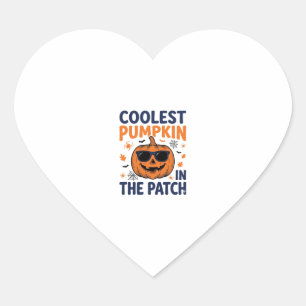 Coolest Pumpkin in the Patch Halloween Shirt_1 Heart Sticker