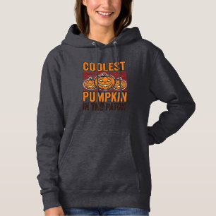 Coolest Pumpkin in the Patch Halloween Vintage Des Hoodie